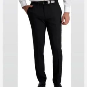 Louis Raphael Mens Black Textured Flat Front Polyester Dress Pants 36 x 32 New